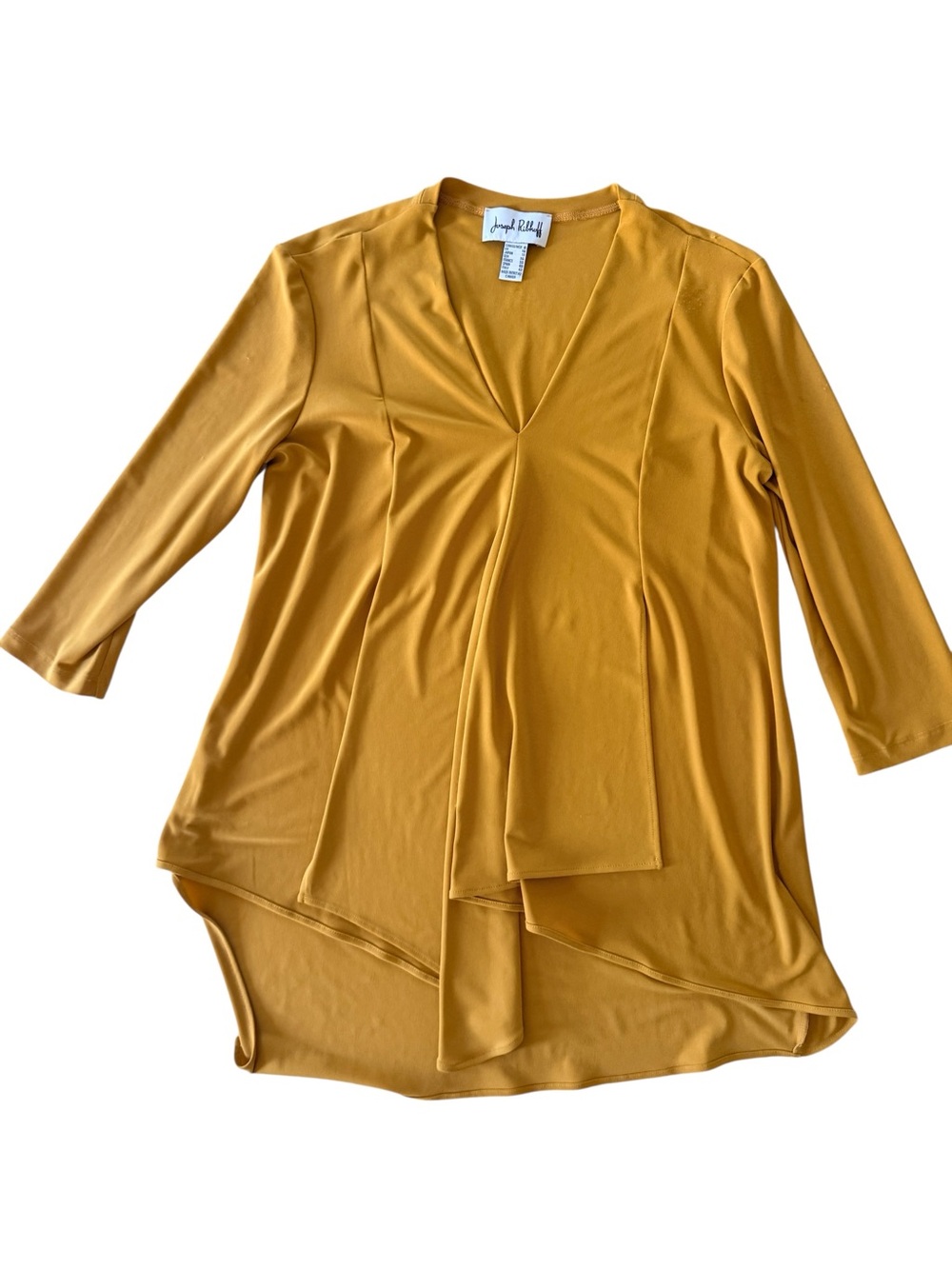 Joseph Ribkoff Gold Draped V-Neck Tunic Top